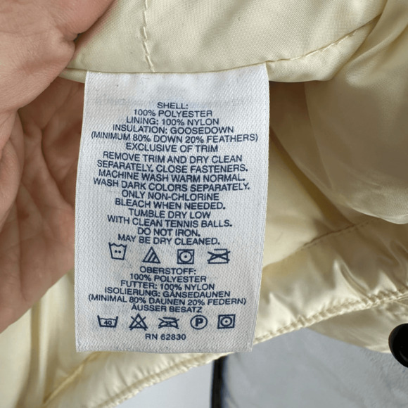 Lands’ End Women’s Goose Down Puffer Parka Jacket Coat Size 1X Pale Yellow Outdo - Picture 4 of 14